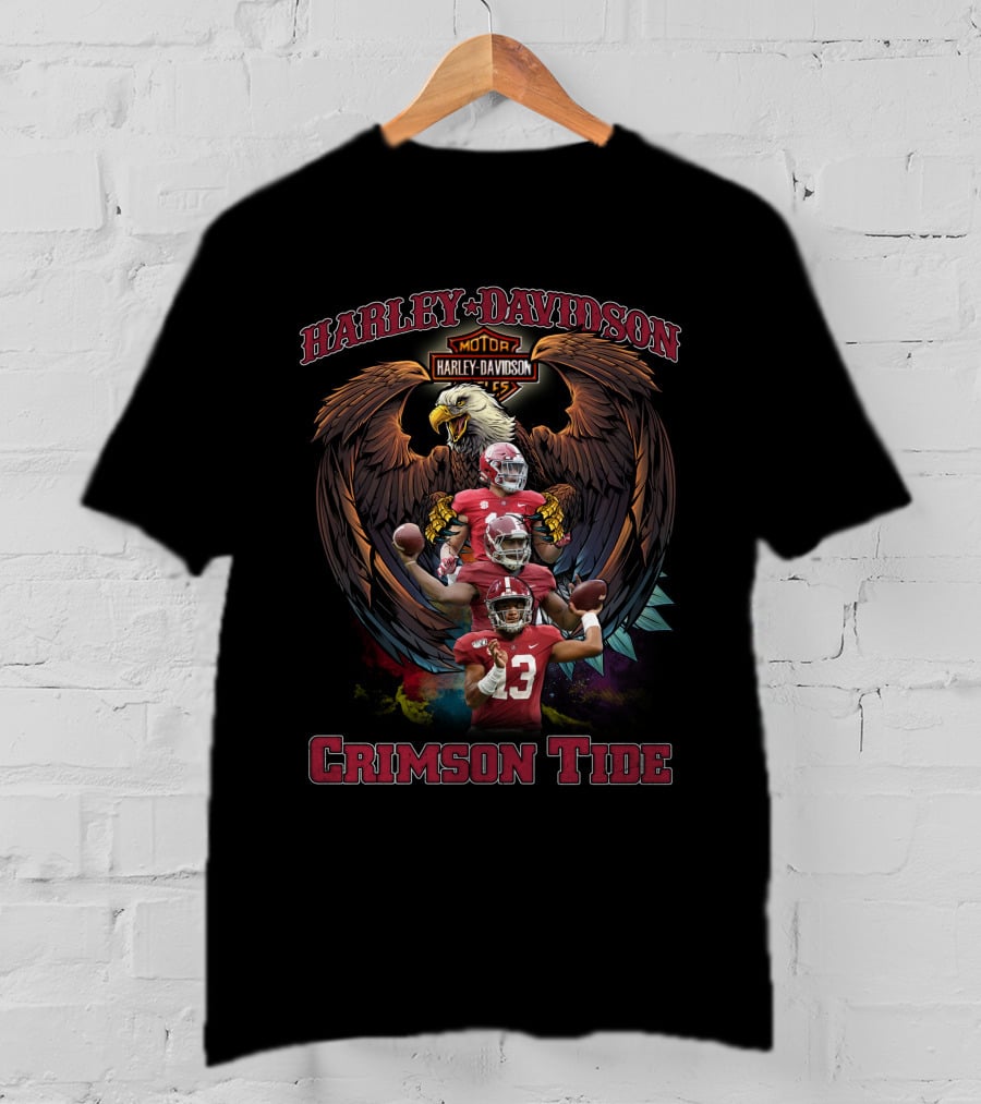 Harley Davidson Motor Eagle Alabama Crimson Tide T-Shirt