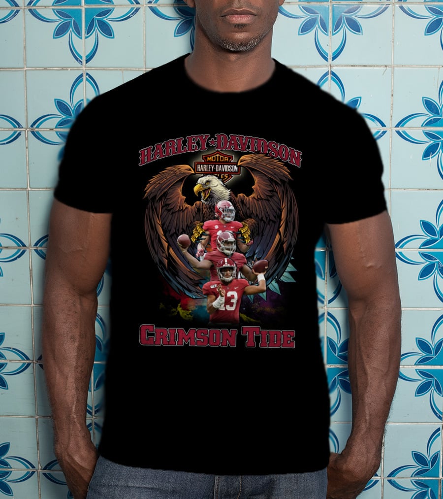 Harley Davidson Motor Eagle Alabama Crimson Tide T-Shirt