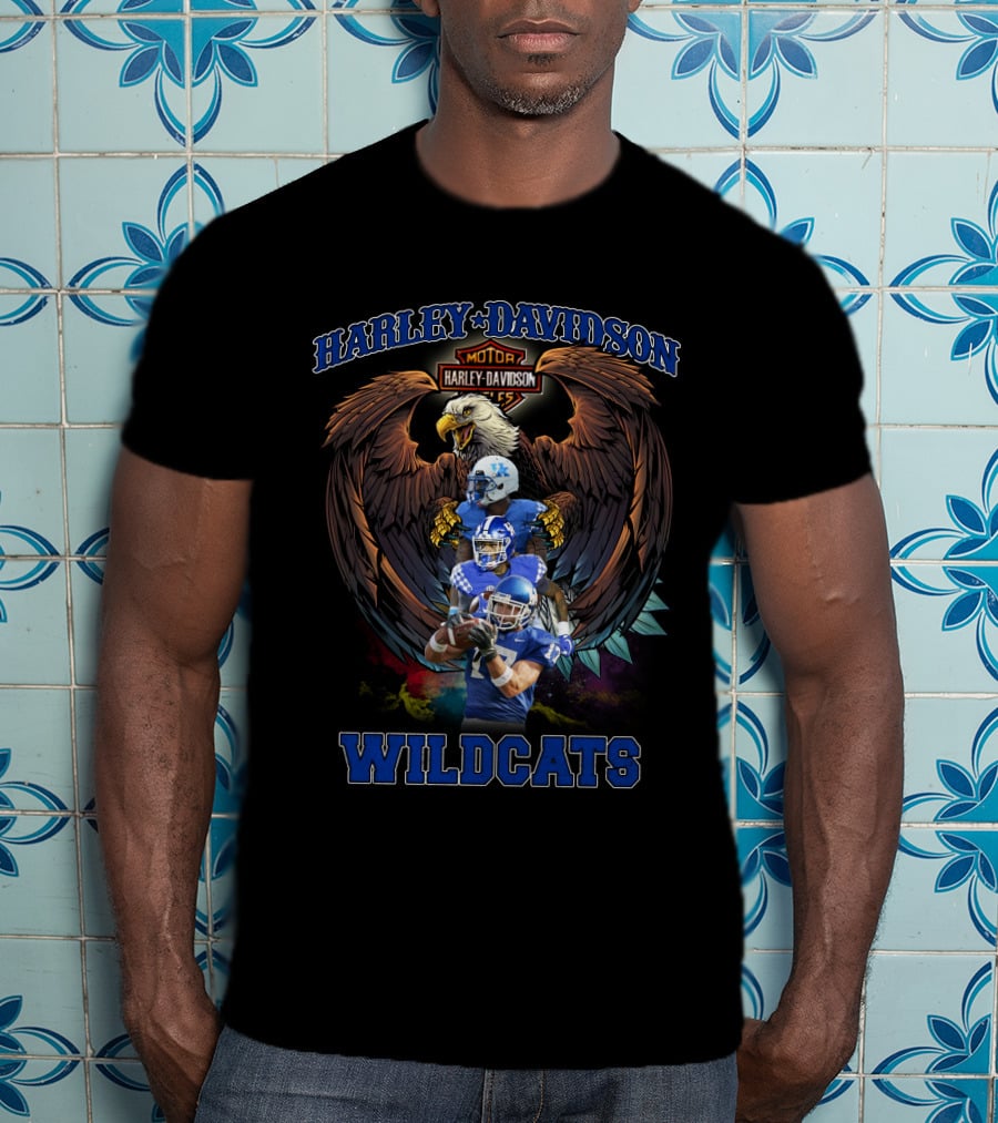 Harley Davidson Motor Eagle Kentucky Wildcats Football T-Shirt