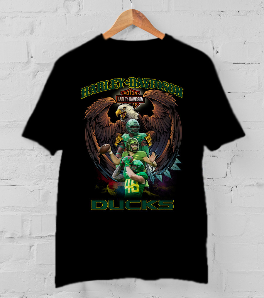 Harley Davidson Motor Eagle Oregon Ducks T-Shirt