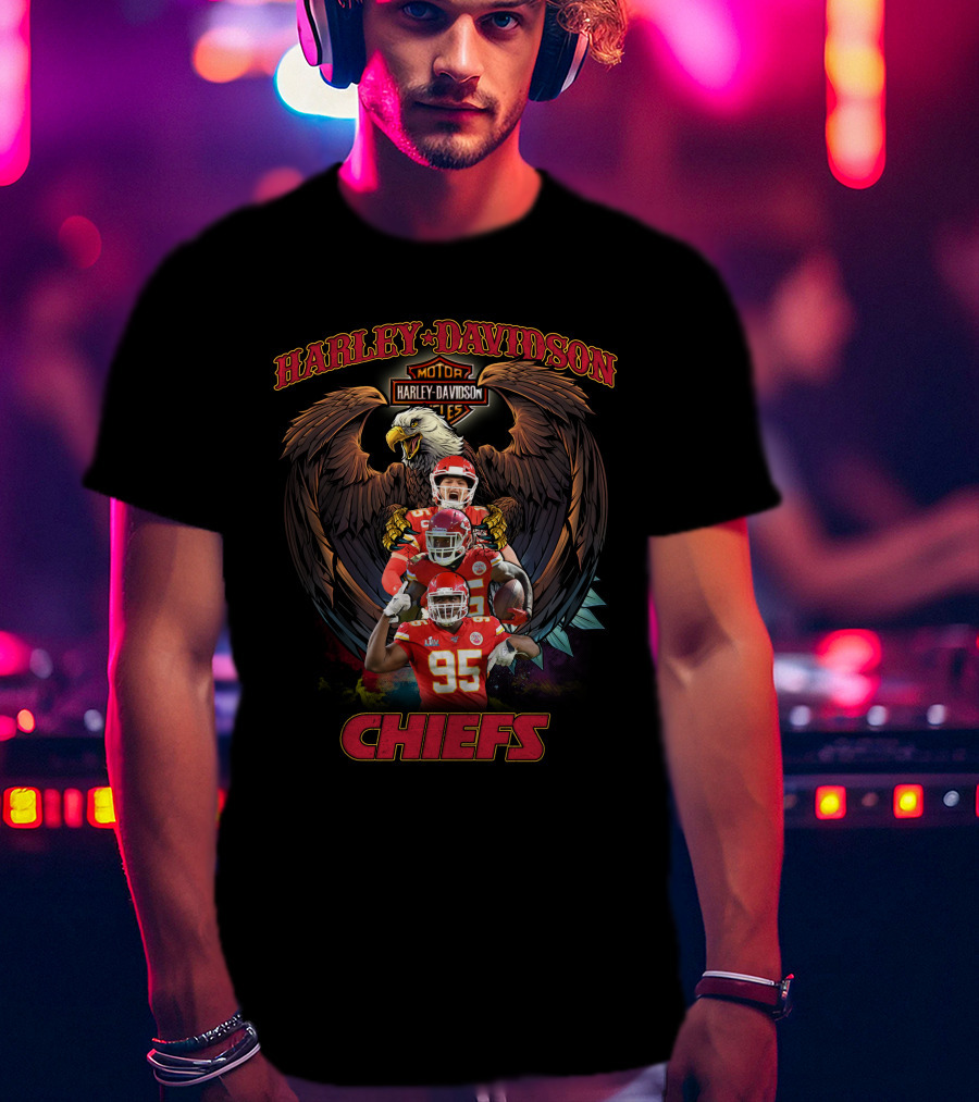 Harley Davidson Motor Eagle Kansas City Chiefs T-Shirt