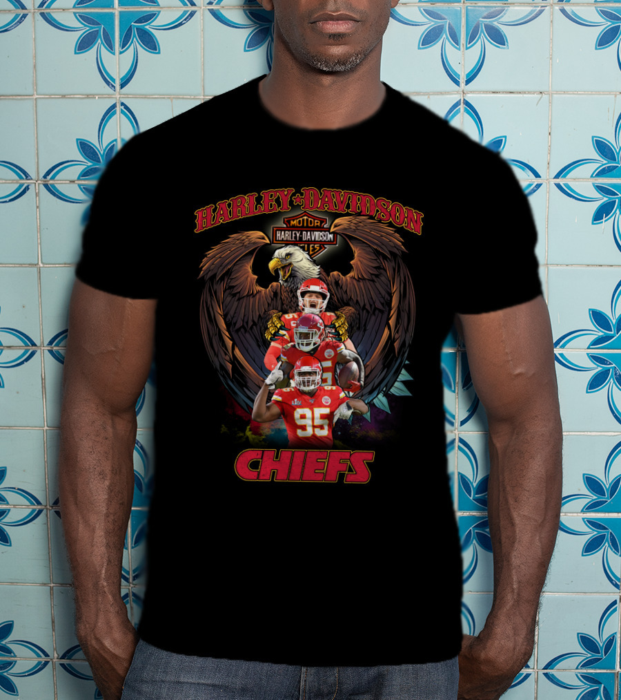 Harley Davidson Motor Eagle Kansas City Chiefs T-Shirt