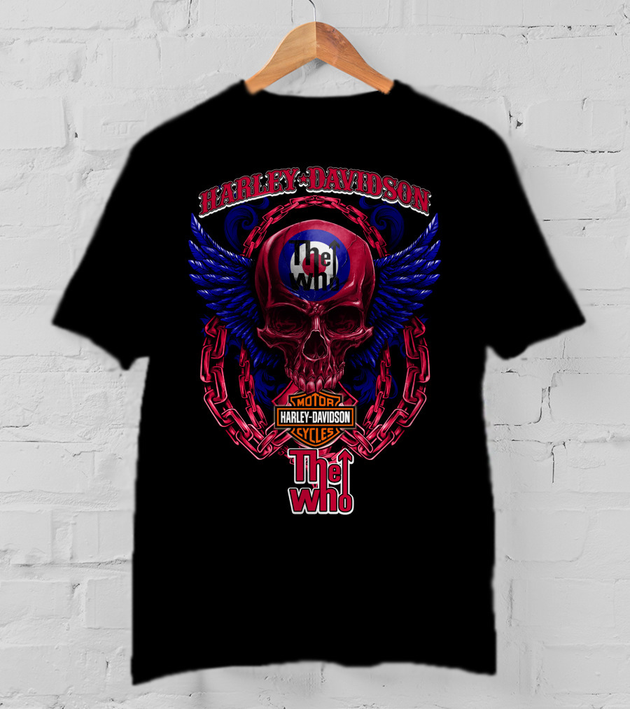 Harley Davidson The Who Skull Wings Chains T-Shirt