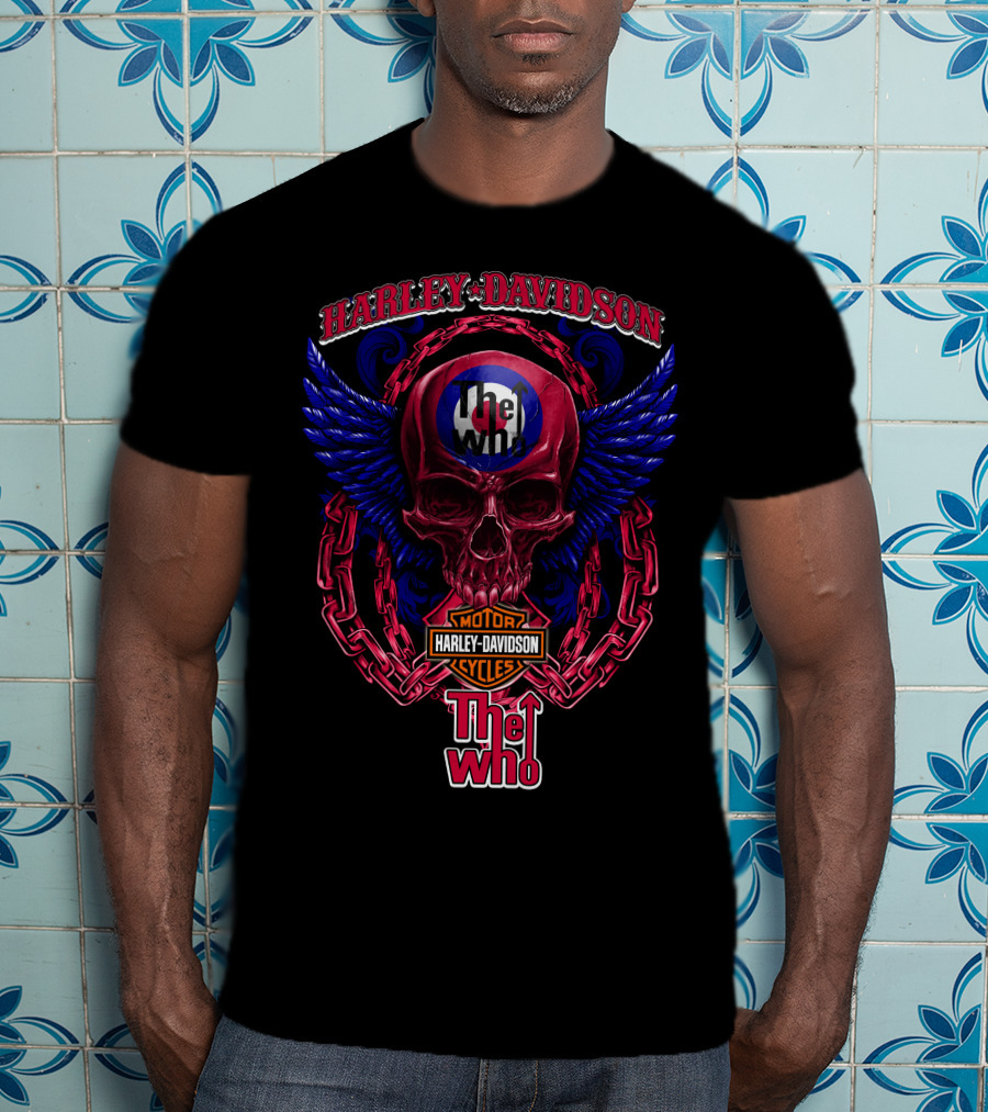 Harley Davidson The Who Skull Wings Chains T-Shirt