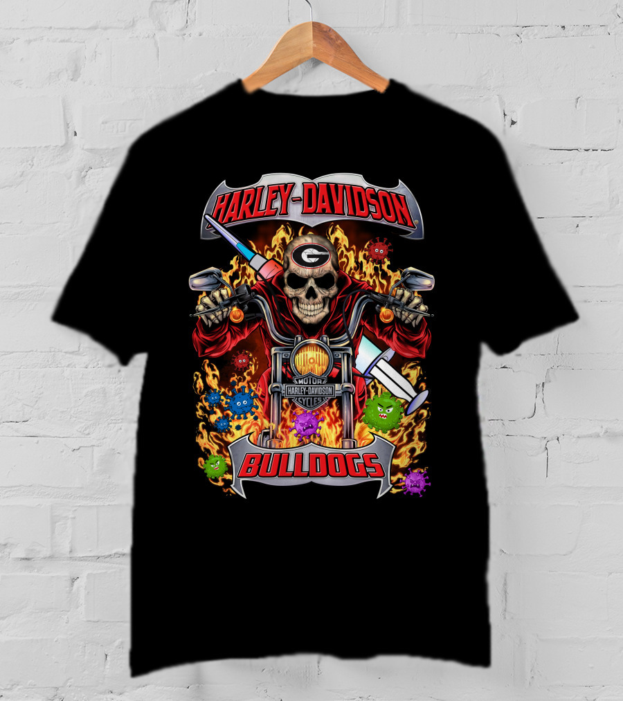 Harley Davidson Georgia Bulldogs Motorcycles T-Shirt