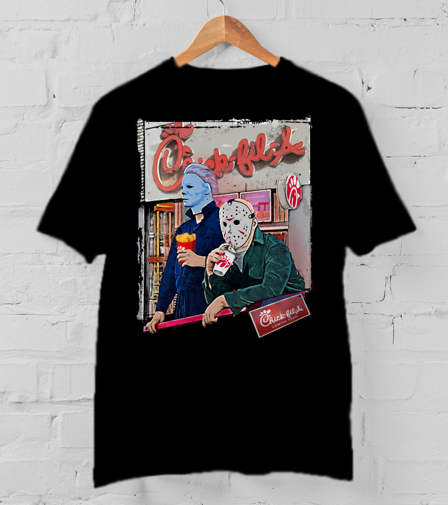 Chick-fil-A Halloween Horror Icons Eating T-Shirt