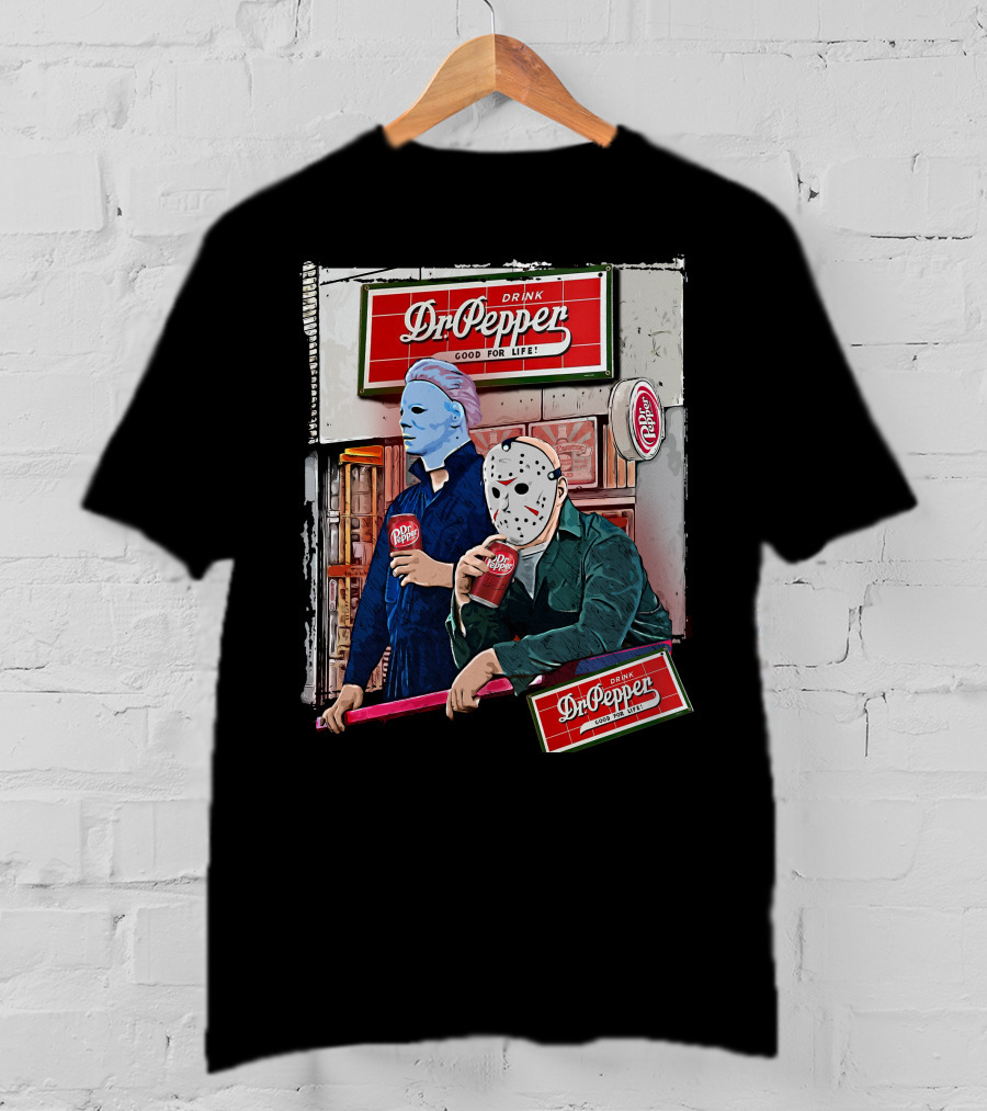 Dr Pepper Halloween Horror Movie Icons T-Shirt