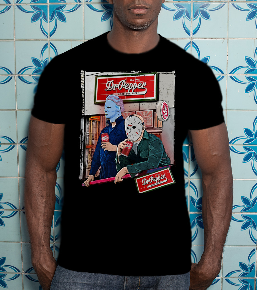 Dr Pepper Halloween Horror Movie Icons T-Shirt