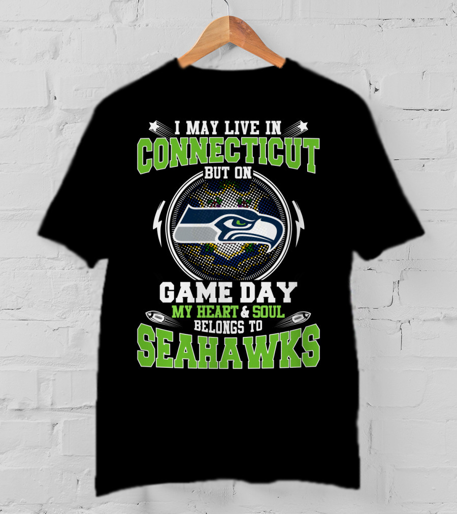 Connecticut Game Day My Heart And Soul Belongs To Seahawks T-Shirt