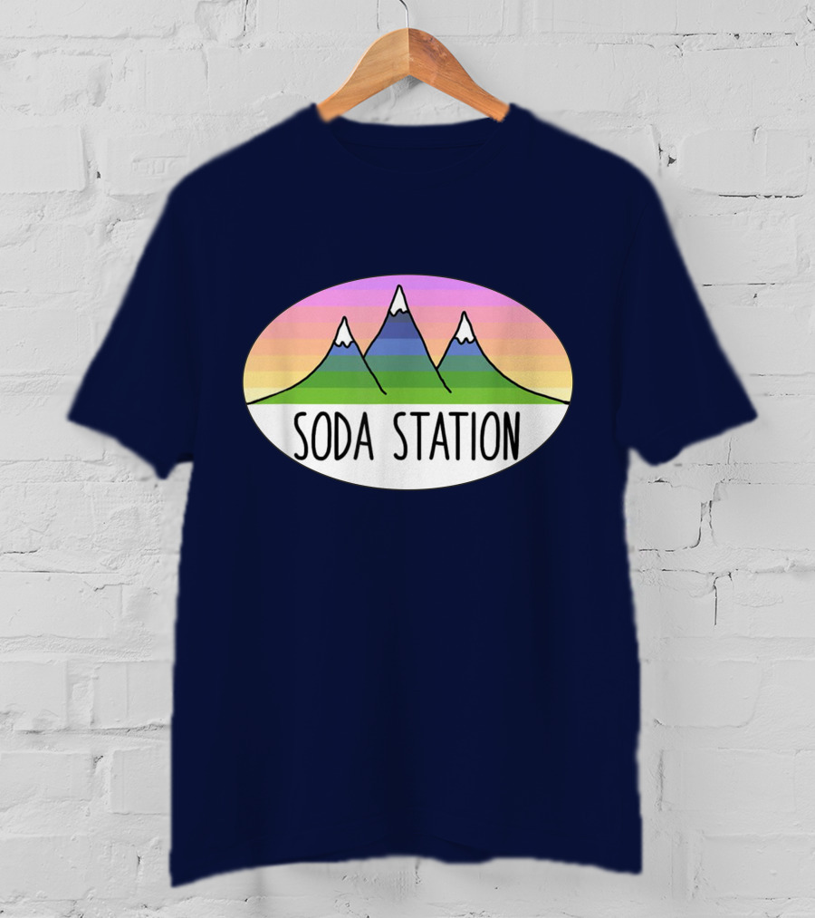 Retro Mountain Stripe Soda Station T-Shirt
