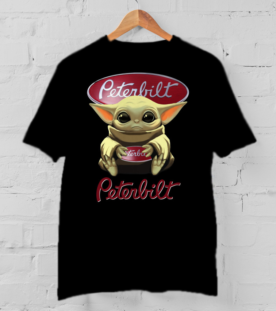Peterbilt Yoda Holding Peterbilt Logo Star Wars Crossover T-Shirt