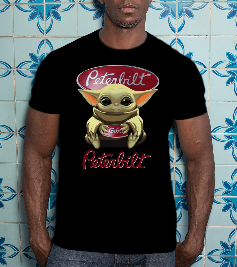 Peterbilt Yoda Holding Peterbilt Logo Star Wars Crossover T-Shirt