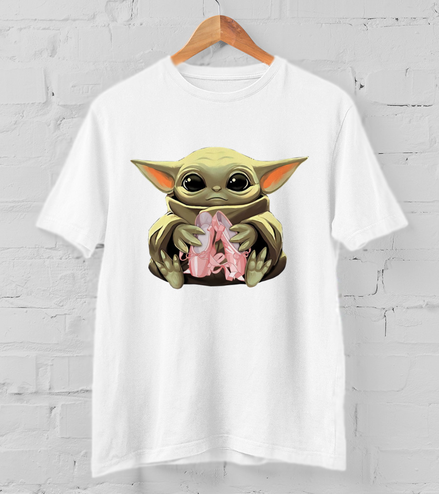 Baby Yoda Holding Ballet Shoes T-Shirt