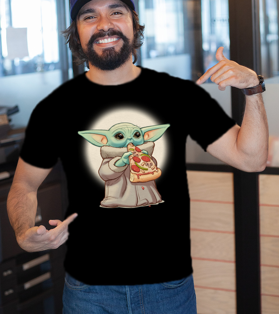 Yoda Eating Pizza Slice Adorable T-Shirt