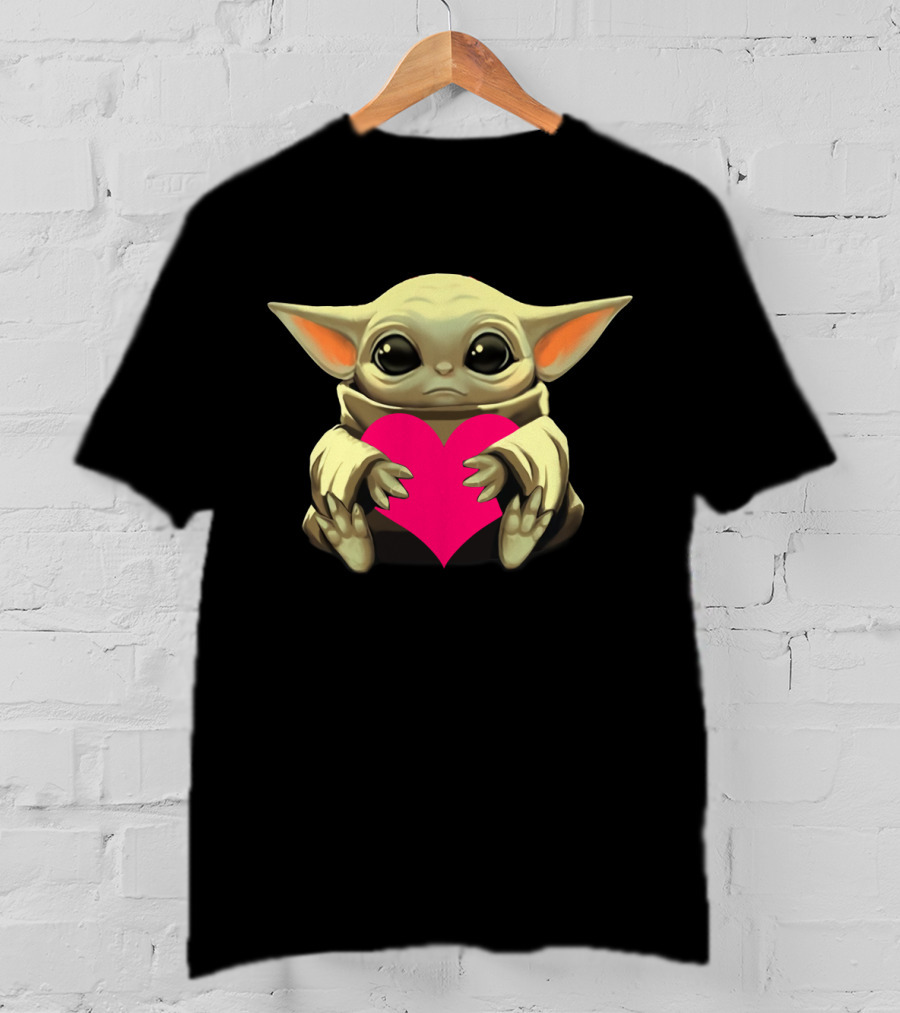 Love Baby Yoda Heart Hug T-Shirt