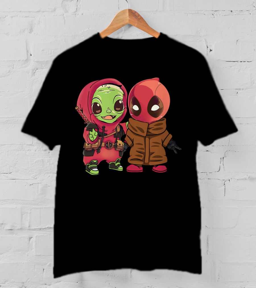 Baby Yoda Deadpool Crossover Hoodie Characters T-Shirt