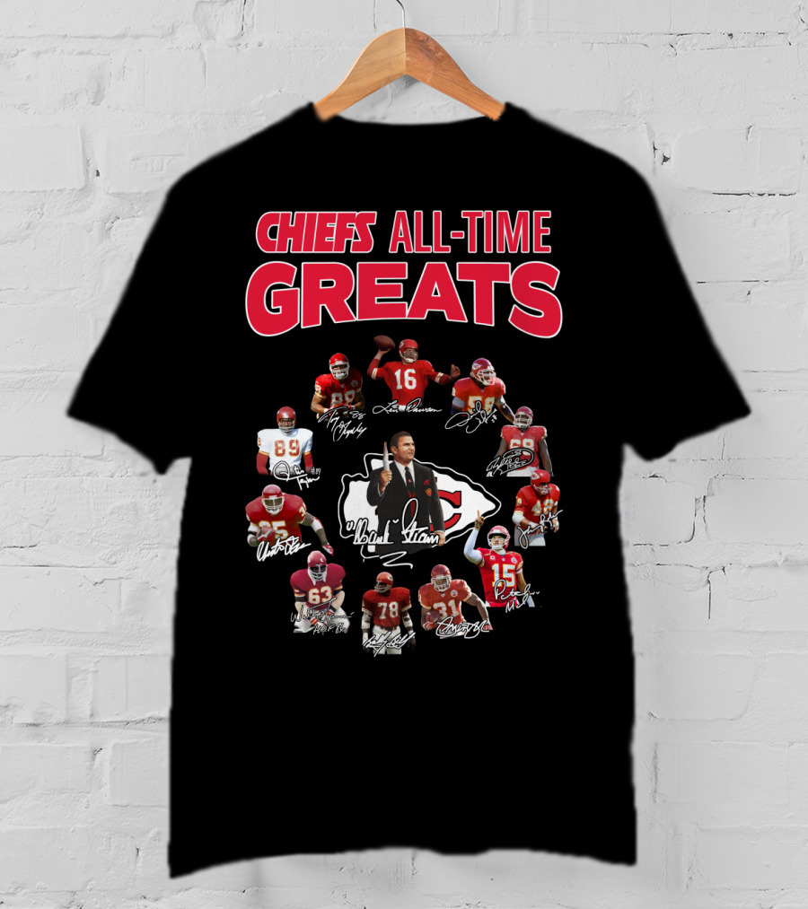 Chiefs All-Time Greats Legends Signatures NFL Stars T-Shirt
