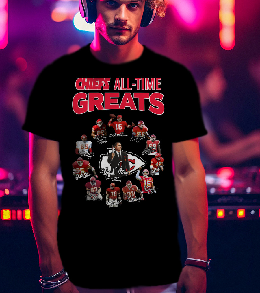 Chiefs All-Time Greats Legends Signatures NFL Stars T-Shirt