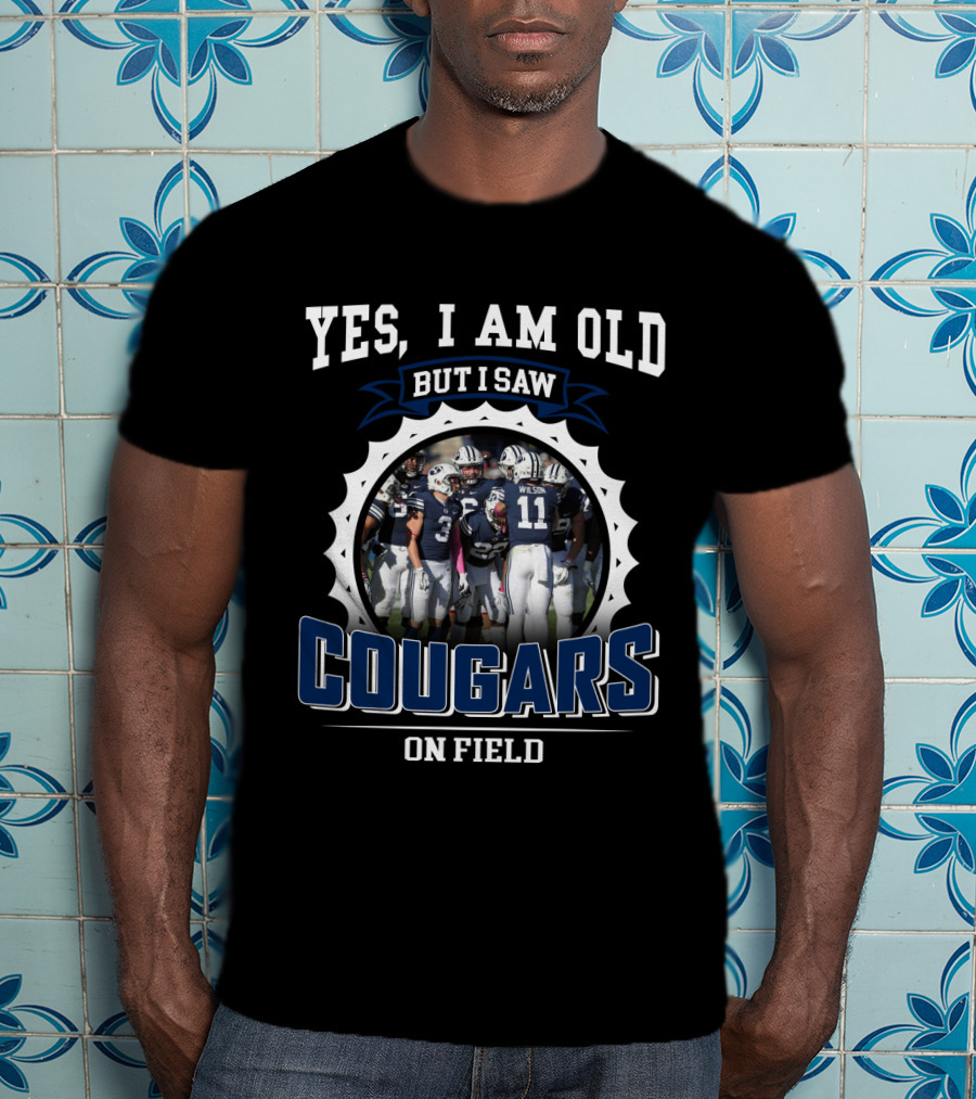 Yes I Am Old But I Saw Cougars On Field Byu Ncaa Vintage Football T-Shirt