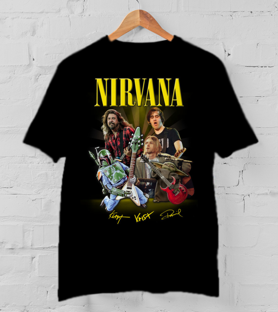 Nirvana Kurt Krist Dave Featuring Star Wars Characters T-Shirt