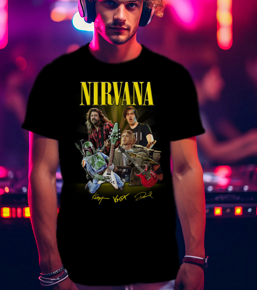 Nirvana Kurt Krist Dave Featuring Star Wars Characters T-Shirt