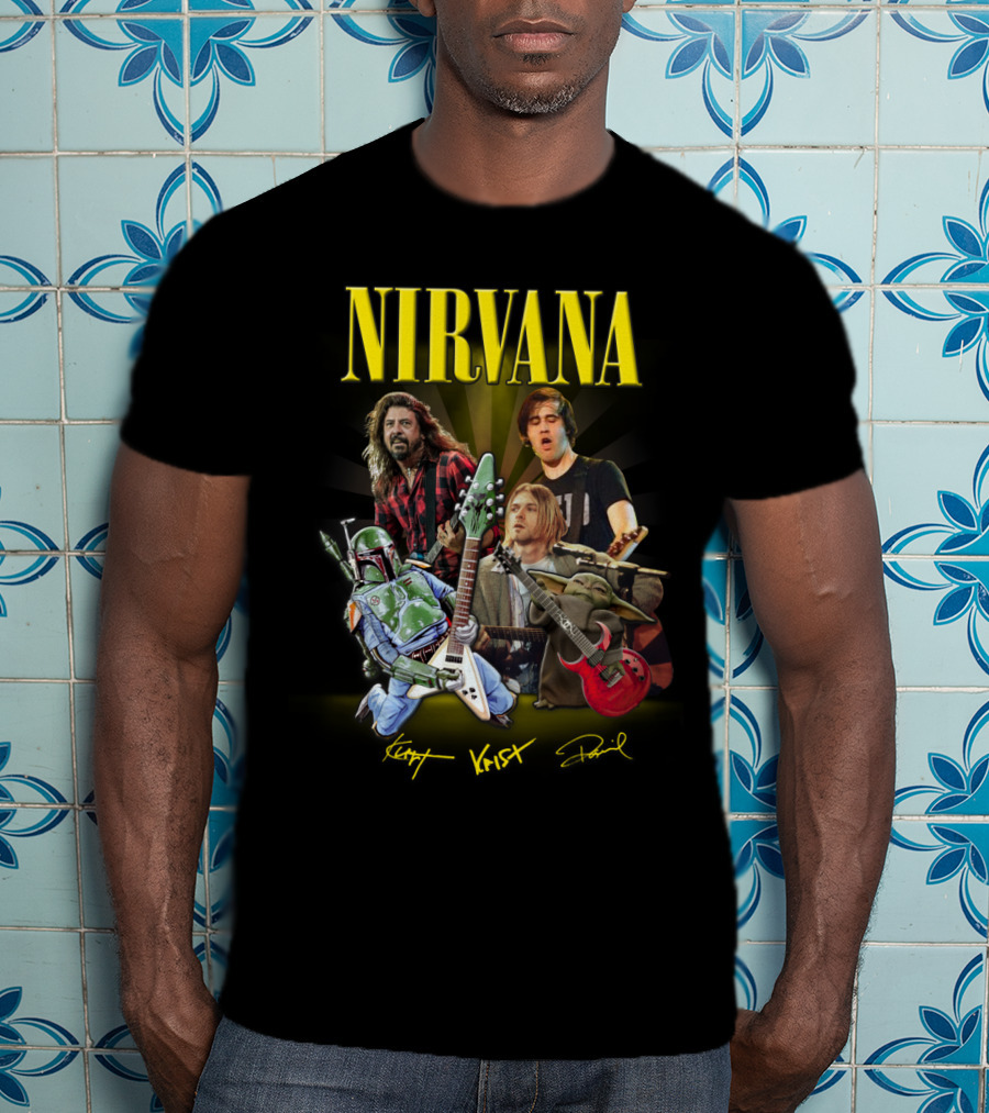 Nirvana Kurt Krist Dave Featuring Star Wars Characters T-Shirt