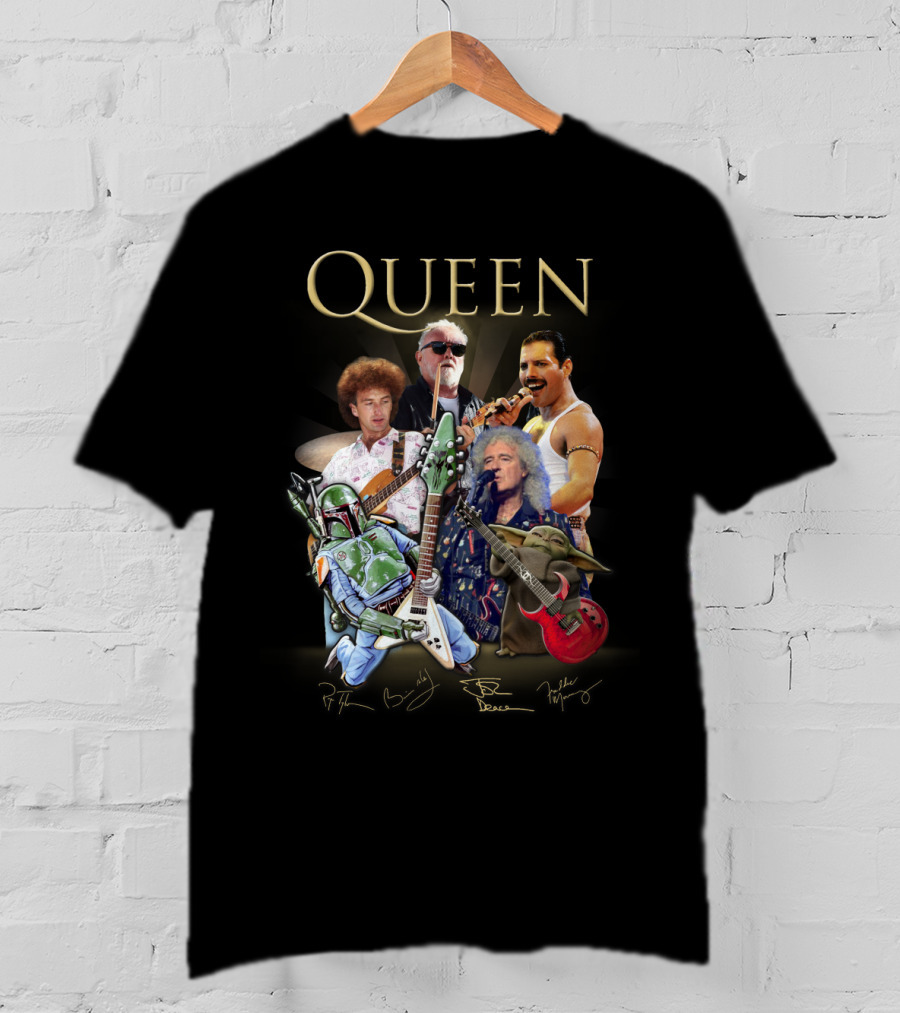 Queen 38 Band Boba Fett Baby Yoda Rock Legends T-Shirt