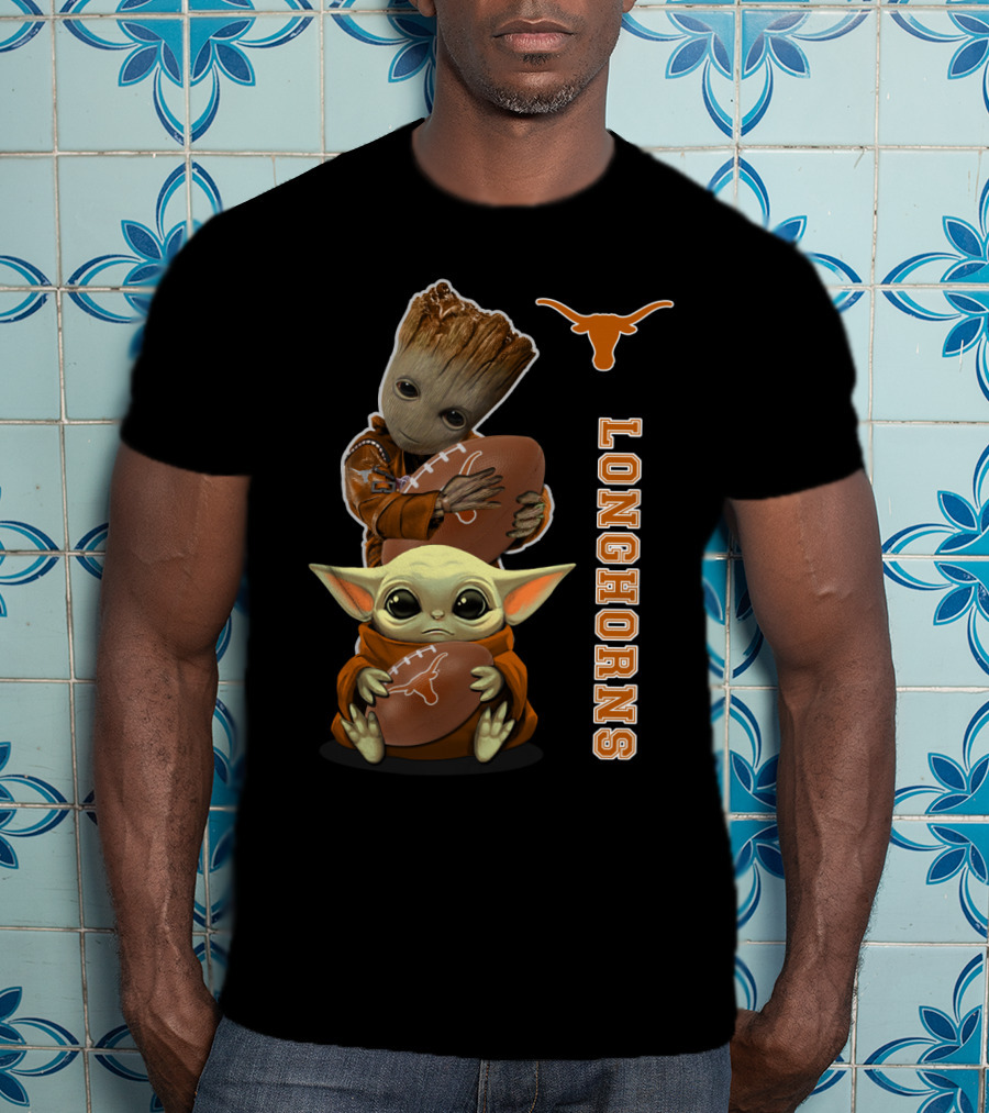 Longhorns Ncaa 41 Groot Baby Yoda Football T-Shirt