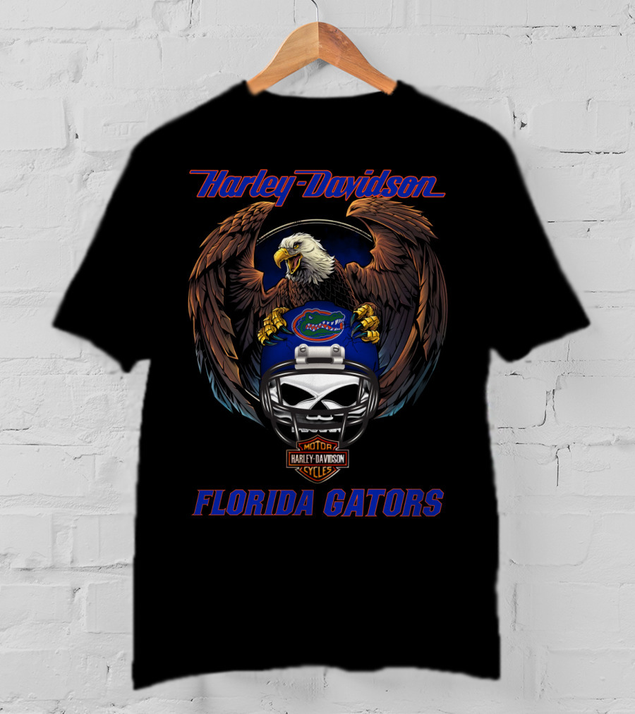 Harley Davidson Florida Gators Eagle Motorcycles T-Shirt