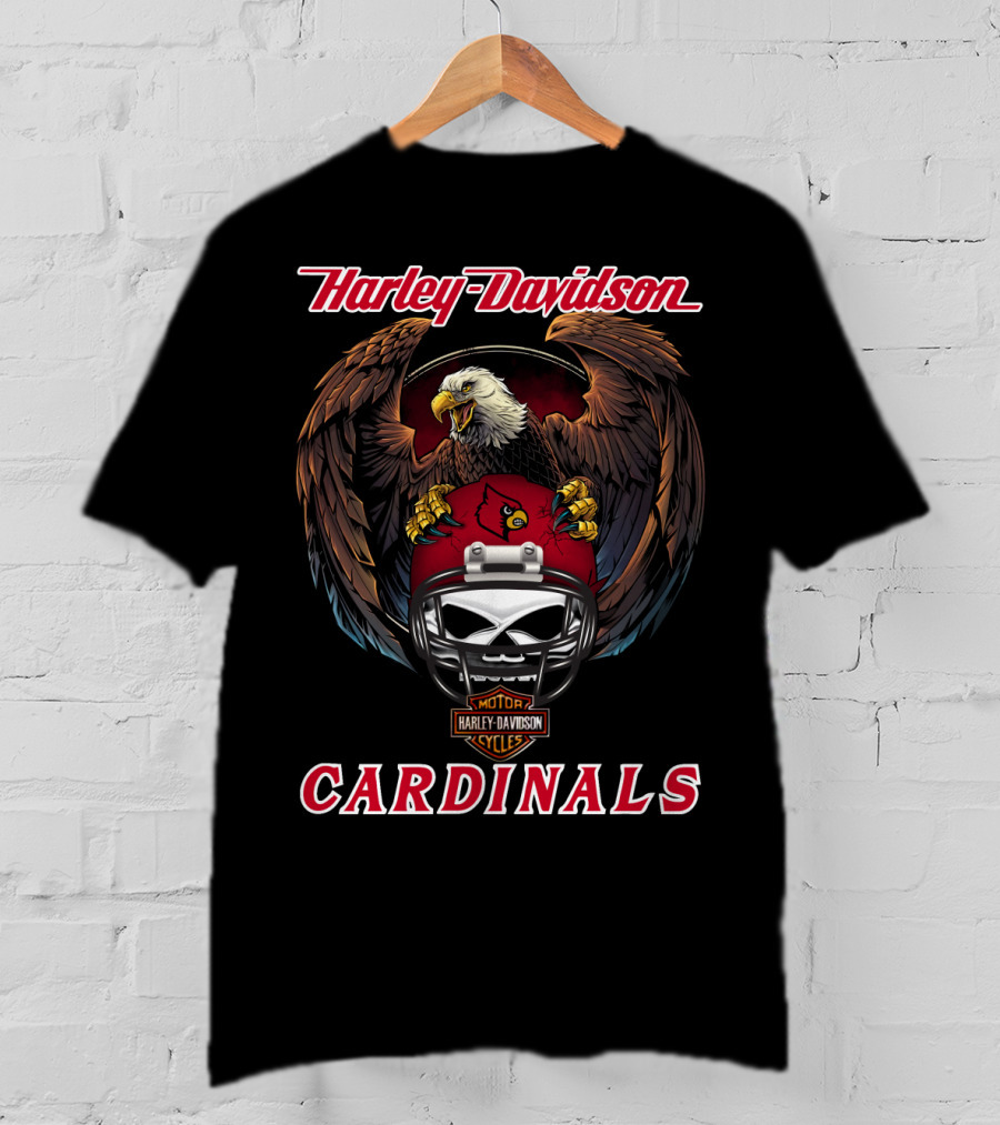 Harley Davidson Motorcycles Cardinals Eagle Ncaa T-Shirt