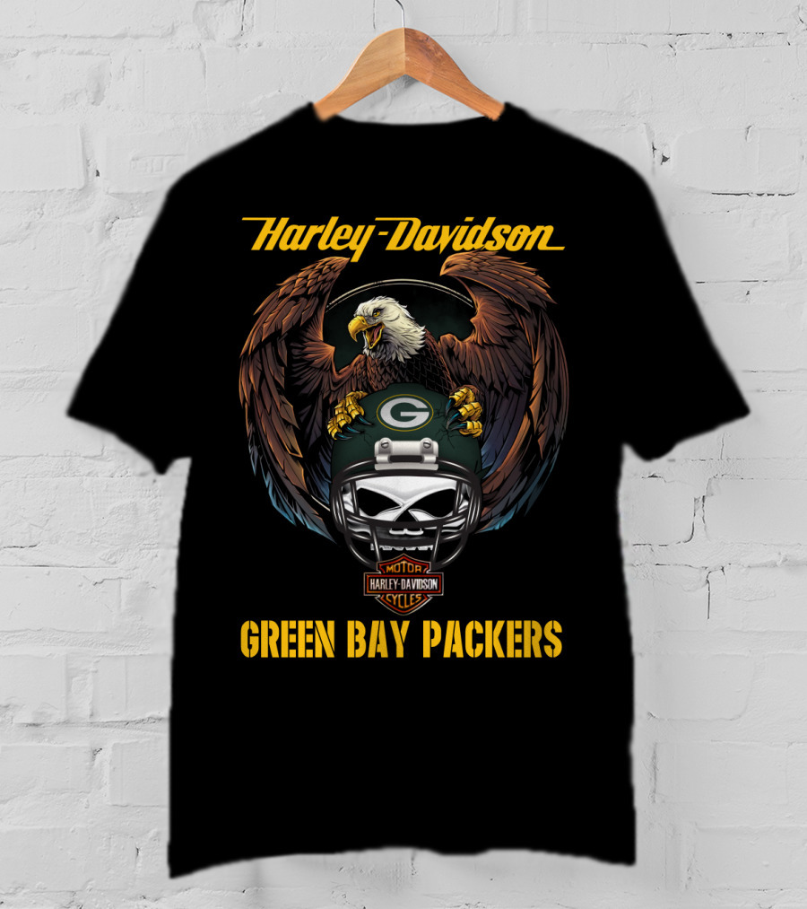 Harley Davidson Green Bay Packers Nfl Eagles Gbp T-Shirt