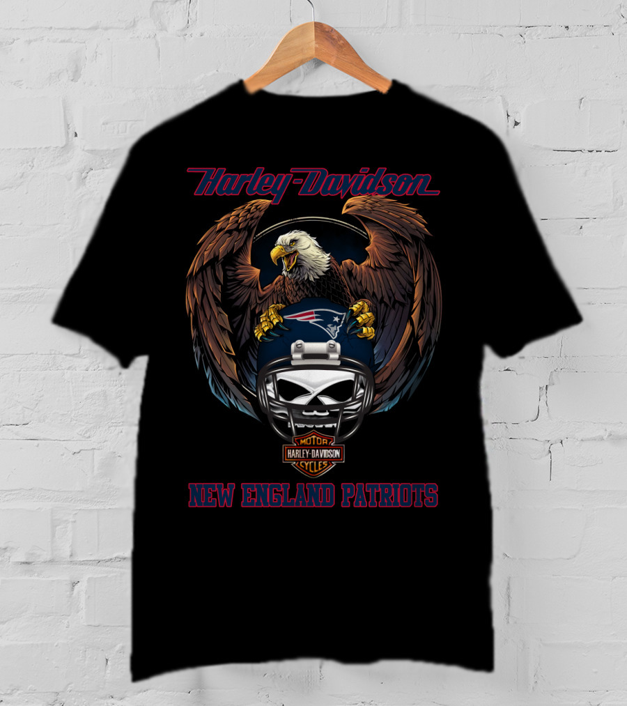Harley Davidson New England Patriots Eagle Helmet Nep T-Shirt