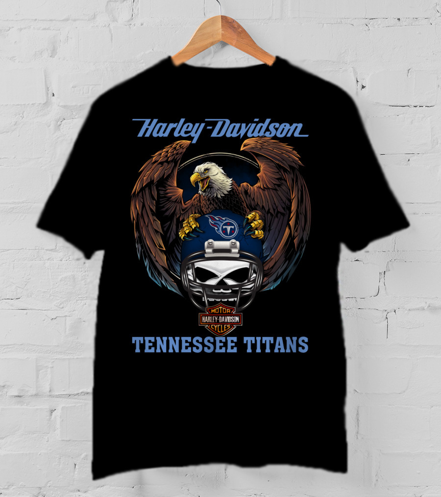 Harley Davidson Tennessee Titans Nfl Motor Cycles T-Shirt