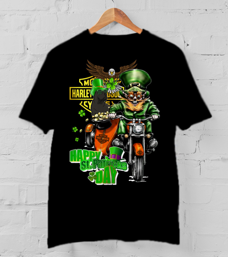 Harley Davidson Motorcycles Happy St. Patricks Day Cane Corso T-Shirt