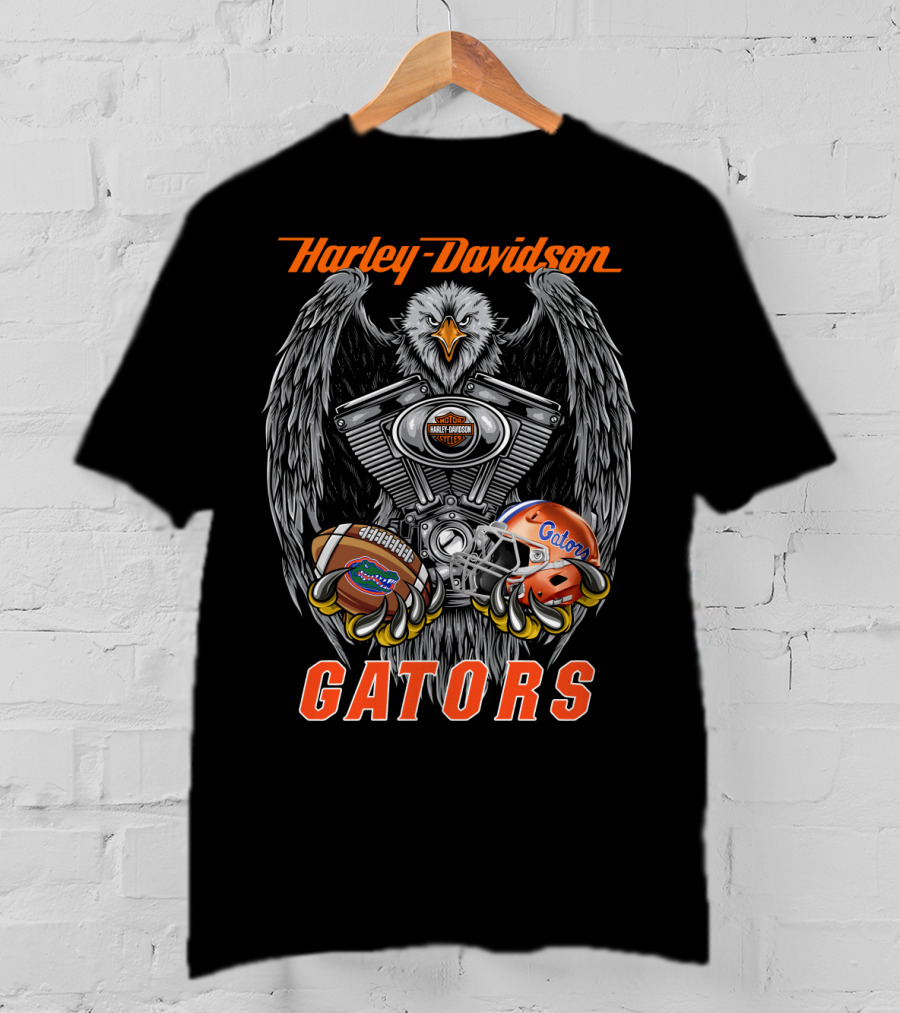 Harley Davidson Gators Vintage Eagle Engine Football Helmet T-Shirt