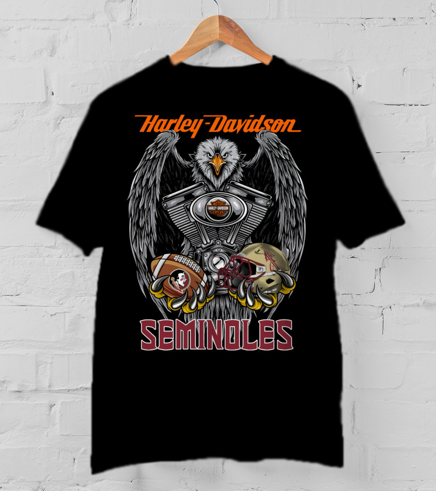 Harley Davidson Seminoles Ncaa 46 Fss Football Eagle T-Shirt