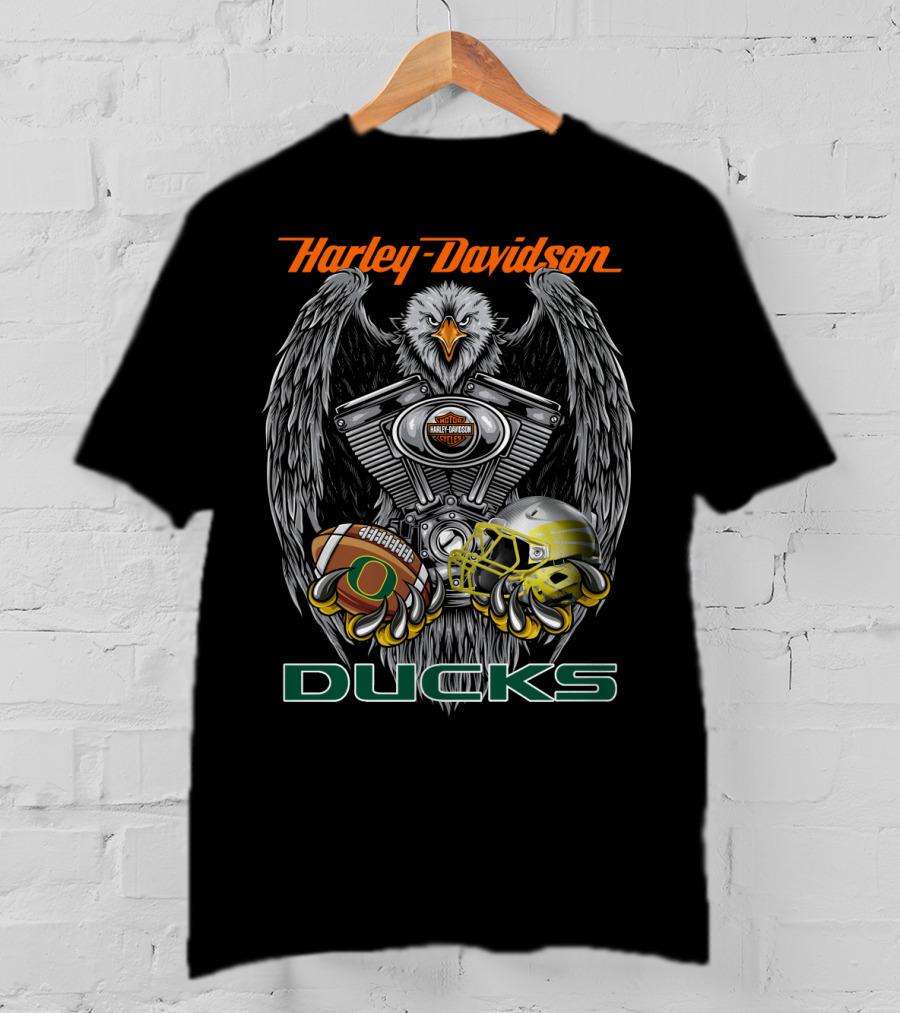 Harley Davidson Ducks Oregon Football Ncaa T-Shirt