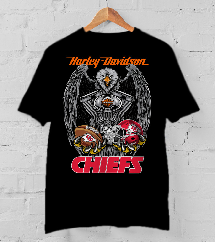 Harley Davidson Chiefs Nfl Kcc Football T-Shirt