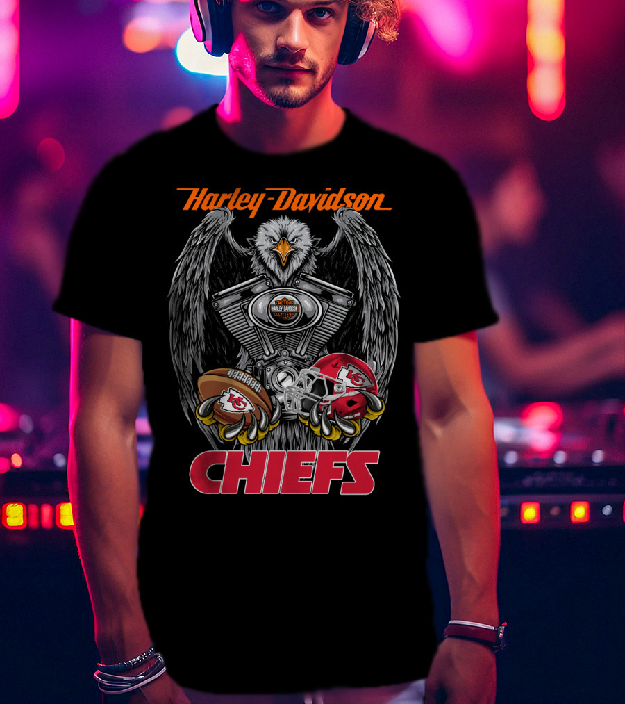 Harley Davidson Chiefs Nfl Kcc Football T-Shirt