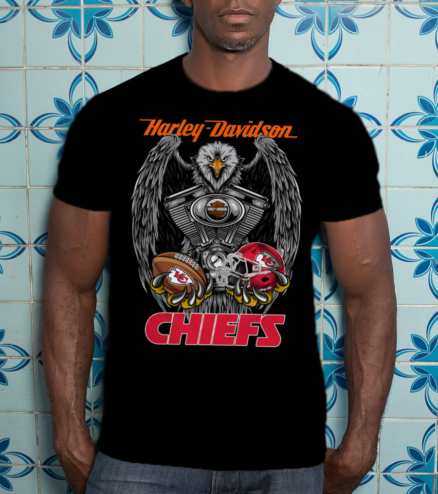 Harley Davidson Chiefs Nfl Kcc Football T-Shirt
