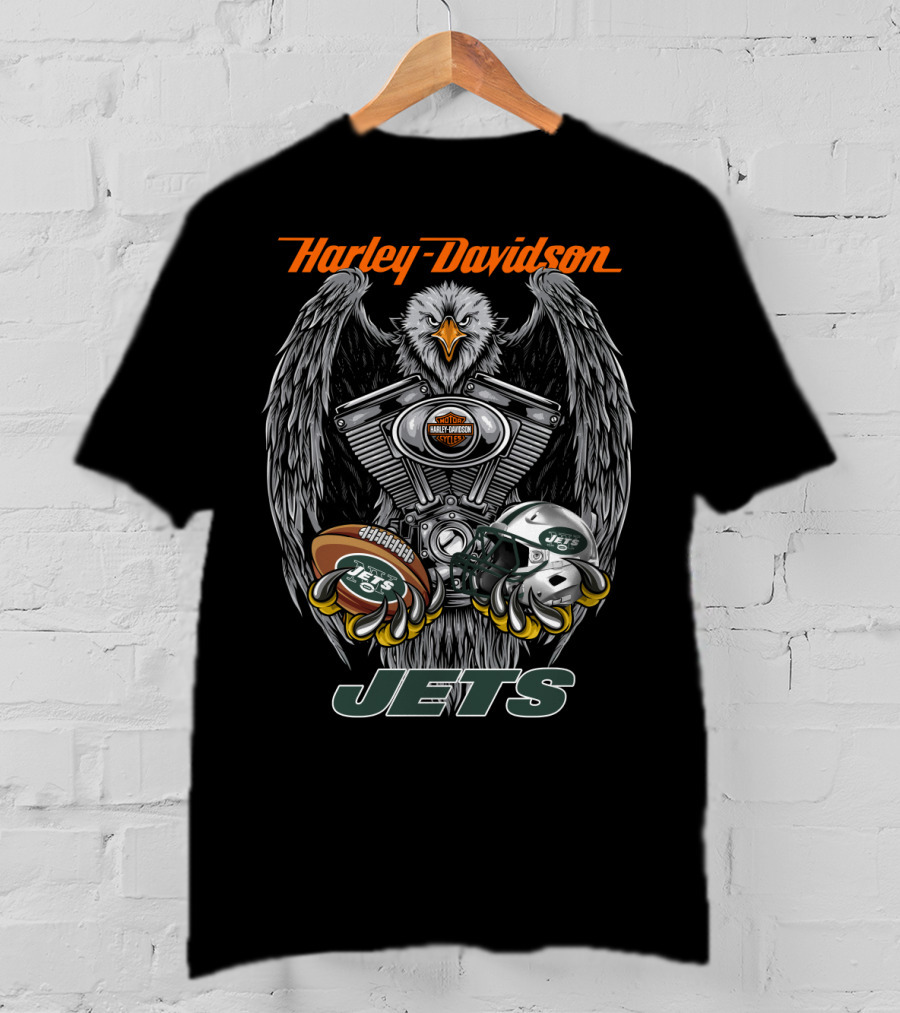 Harley Davidson New York Jets Eagles Nfl Football T-Shirt
