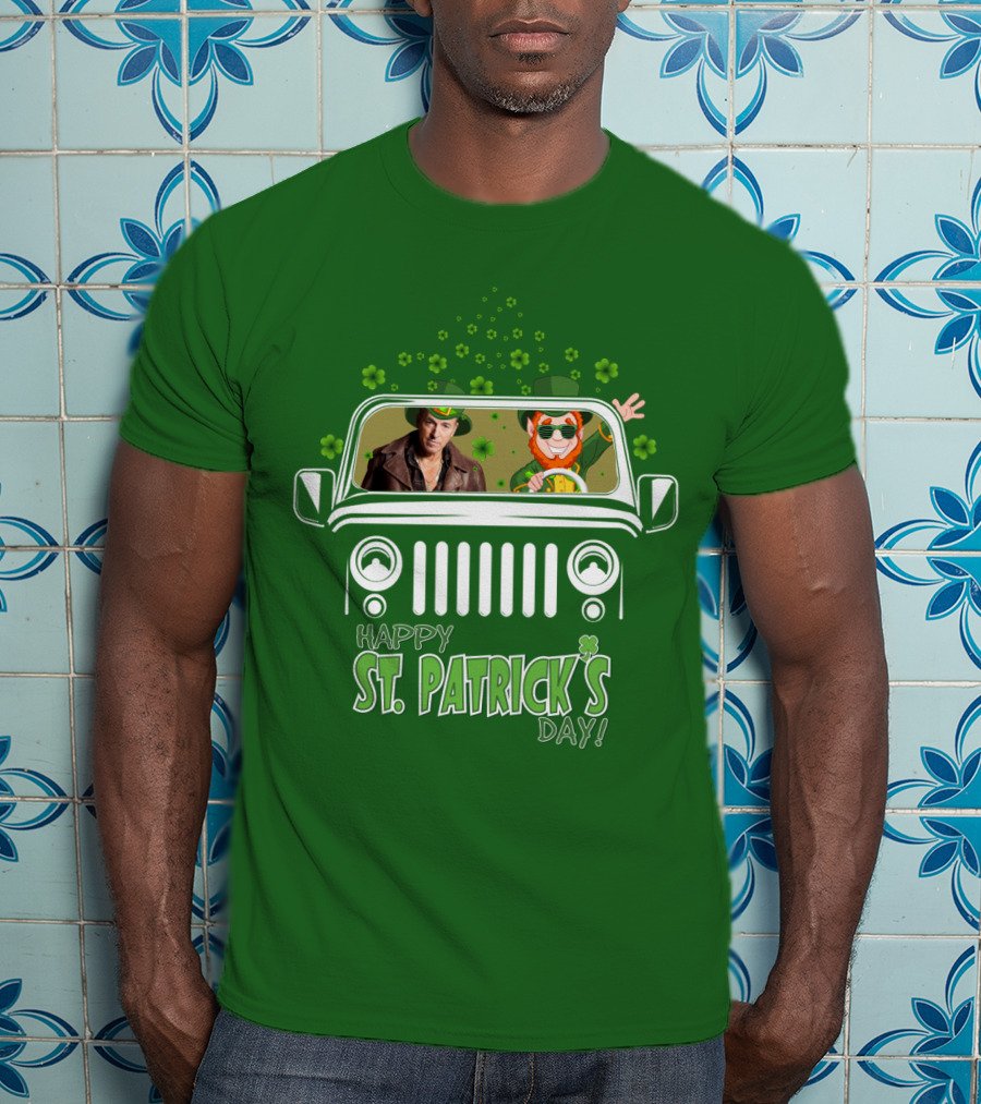 Happy St. Patrick's Day Bruce Springsteen Jeep Shamrock T-Shirt