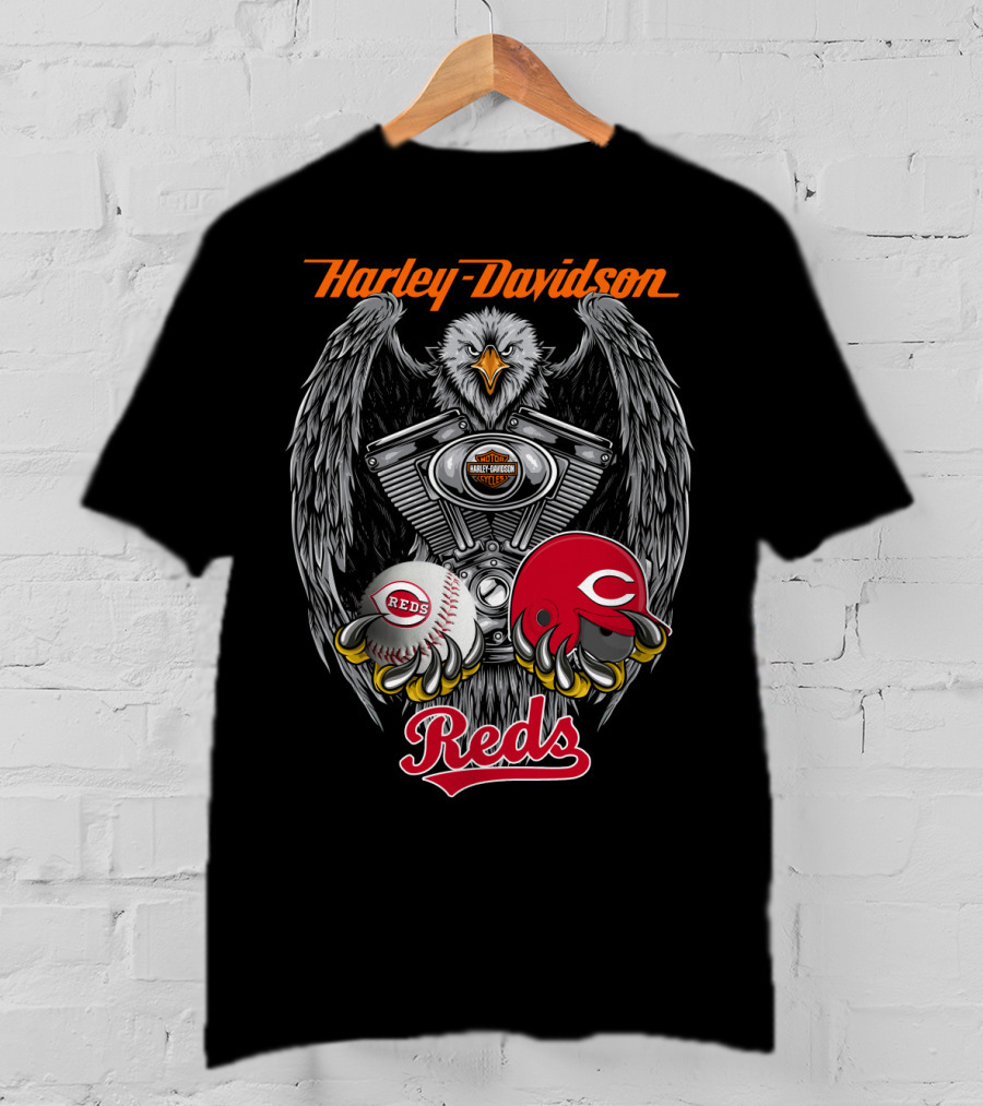 Harley Davidson Reds Mlb Eagle Engine T-Shirt
