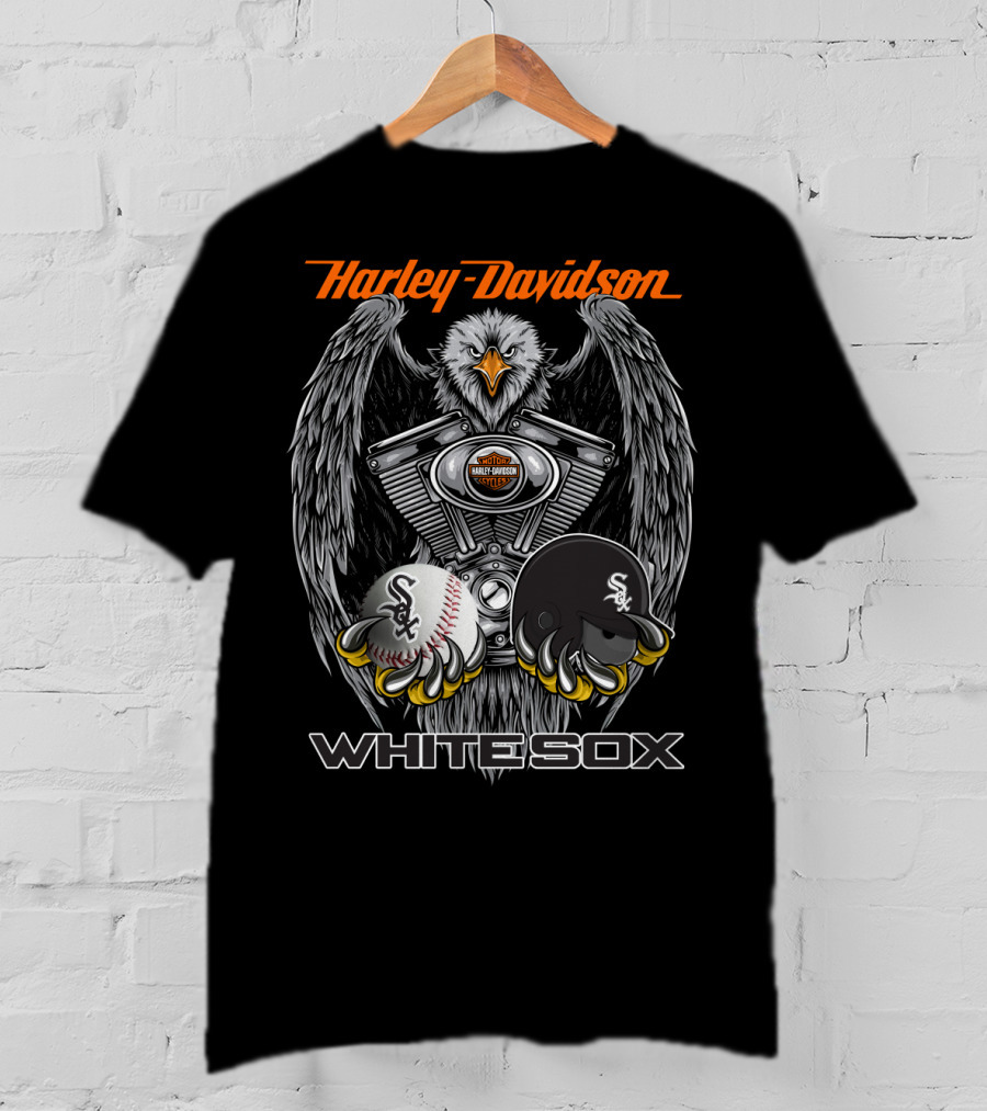 Harley Davidson White Sox Mlb Eagle Engine Baseball Helmet T-Shirt