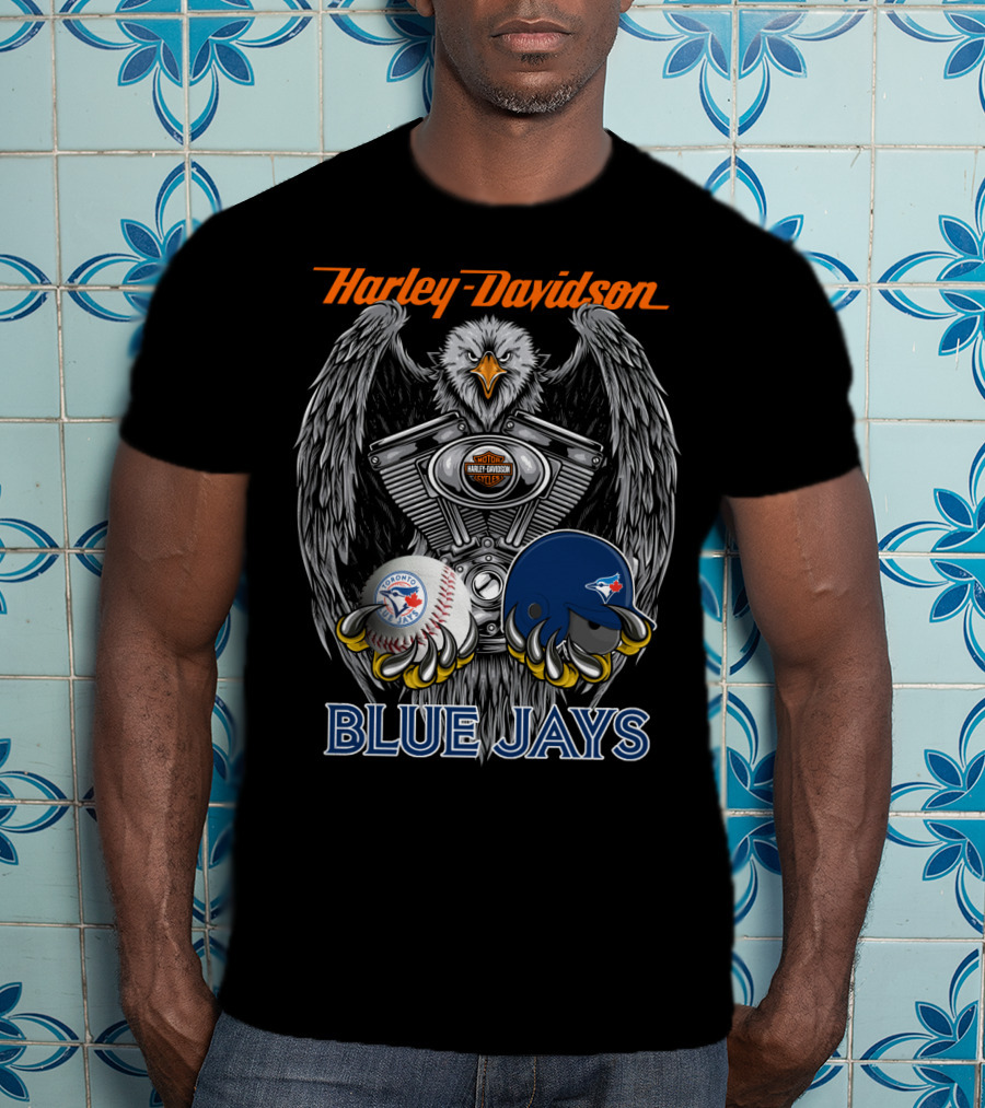 Harley Davidson Blue Jays Mlb Toronto Baseball Eagle T-Shirt