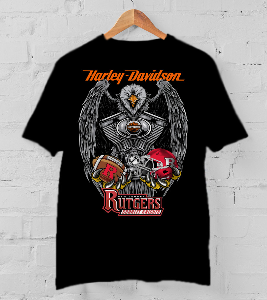 Harley Davidson New Jersey Rutgers Scarlet Knights Football Ncaa3 Rskf T-Shirt