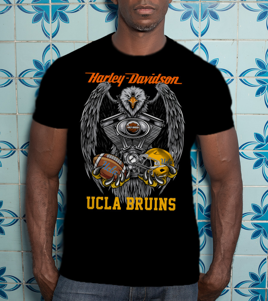 Harley Davidson Ucla Bruins Football Eagle Engine T-Shirt
