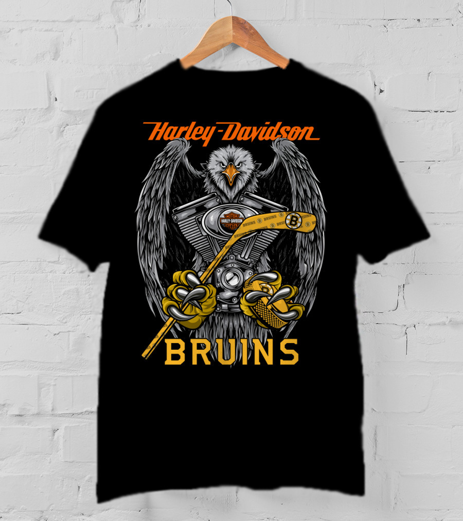 Harley Davidson Bruins Nhl Bb Eagle Engine T-Shirt