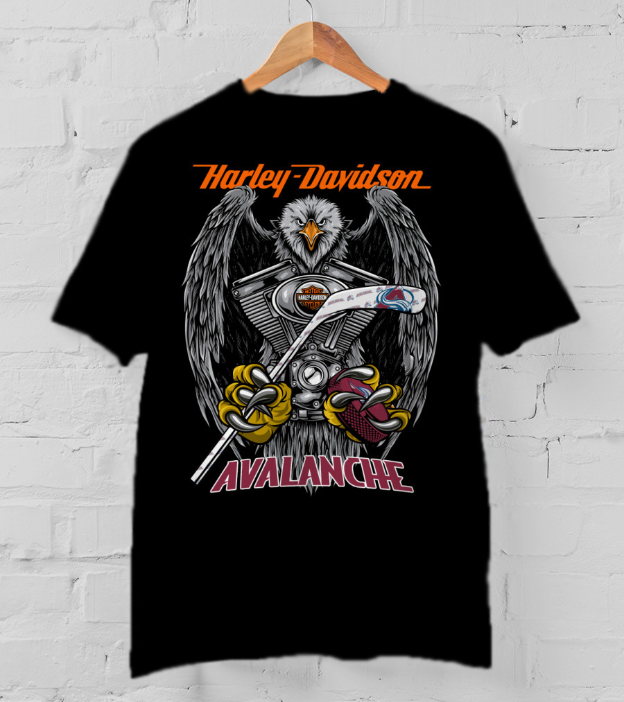 Harley Davidson Avalanche Nhl Eagle Engine Hockey Stick T-Shirt