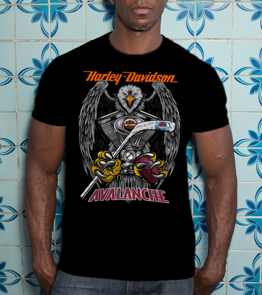 Harley Davidson Avalanche Nhl Eagle Engine Hockey Stick T-Shirt